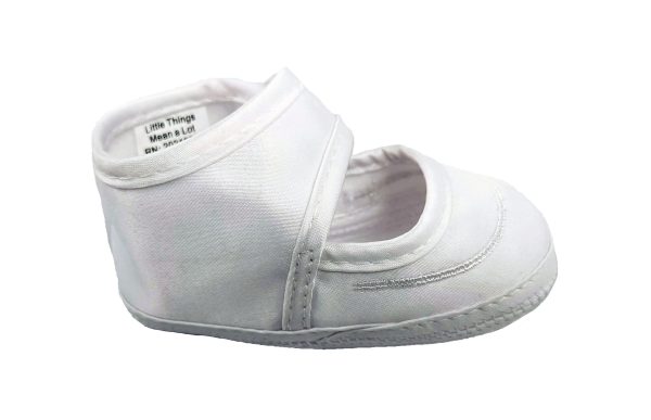 Girls Satin Shoe with Embroidered Celtic Cross - Image 5