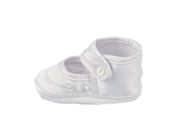 Girls Satin Shoe with Embroidered Celtic Cross - Image 4