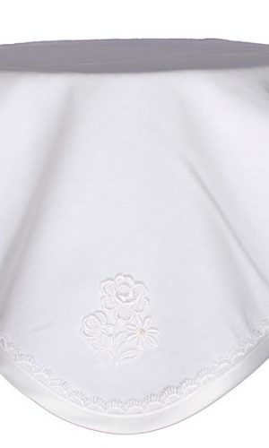 Cotton Christening Blanket with Lace and Flower Applique - Little Things Mean a Lot