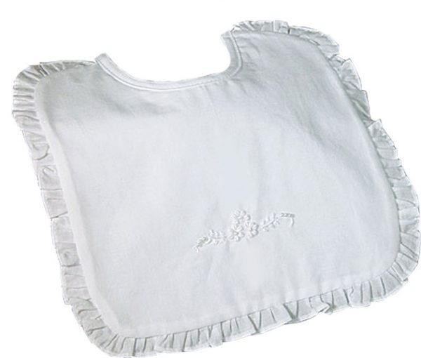 Cotton Embroidered Bib with Ruffles - Little Things Mean a Lot