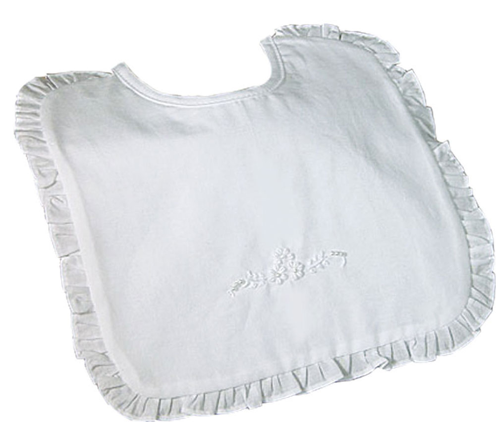 Cotton Embroidered Bib with Ruffles - Little Things Mean a Lot