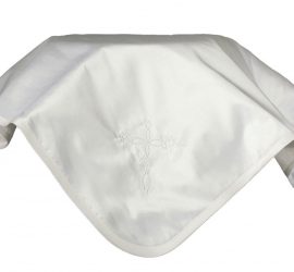 Silk Dupioni Blanket with Embroidered Cross - Little Things Mean a Lot