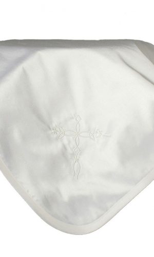Silk Dupioni Blanket with Embroidered Cross - Little Things Mean a Lot