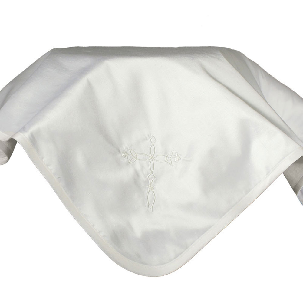 Silk Dupioni Blanket with Embroidered Cross - Little Things Mean a Lot