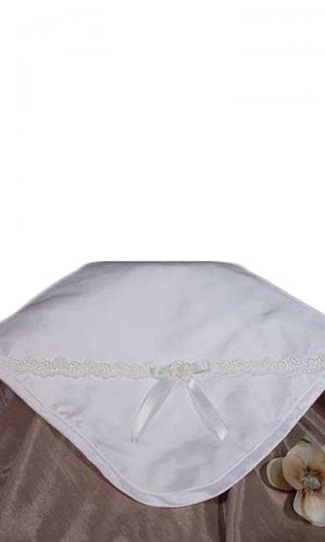 Silk Dupioni Blanket with Venise Trim and Bow - Little Things Mean a Lot