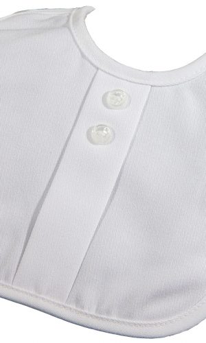 Boys Polyrayon Gabardine Bib with Button Accents - Little Things Mean a Lot