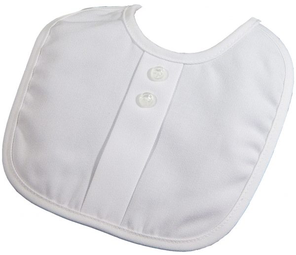 Boys Polyrayon Gabardine Bib with Button Accents - Little Things Mean a Lot