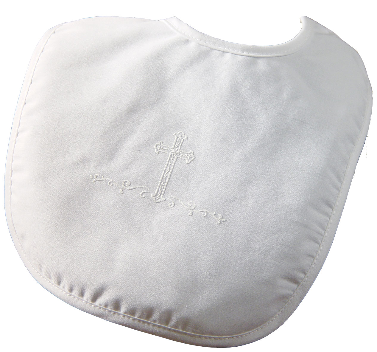 Boys Polycotton Bib with Screened Cross - Little Things Mean a Lot