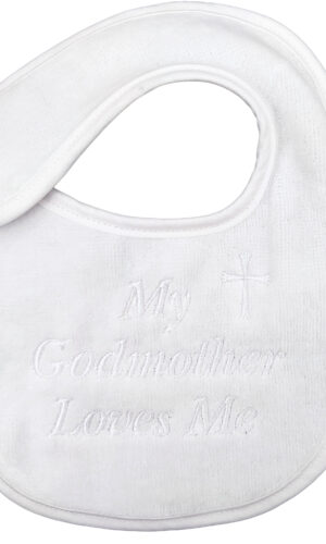 my godmother loves me white bib