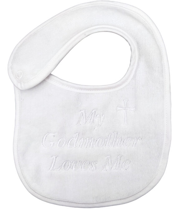 my godmother loves me white bib