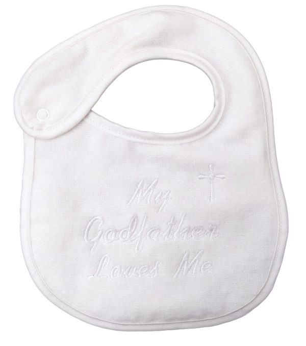 my godfather loves me white bib