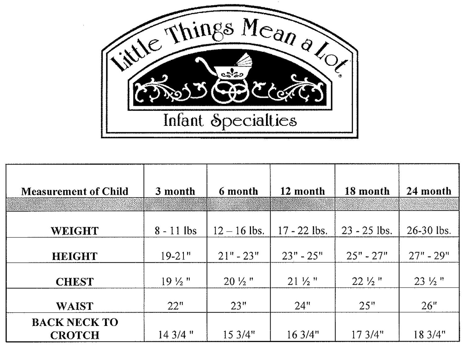 MA-BJ24GS Size Chart Image - Little Things Mean a Lot