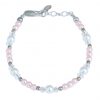 Adjustable Pink Pearl, Crystal and Sterling Silver Bracelet - Little Things Mean a Lot