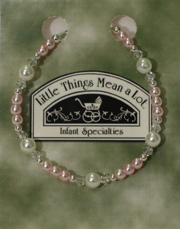 Adjustable Pink Pearl, Crystal and Sterling Silver Bracelet - Little Things Mean a Lot