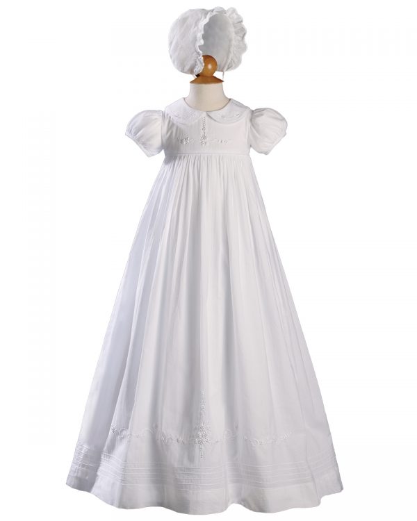 Girls 33" Short Sleeve Gown with Hand Embroidery - Little Things Mean a Lot