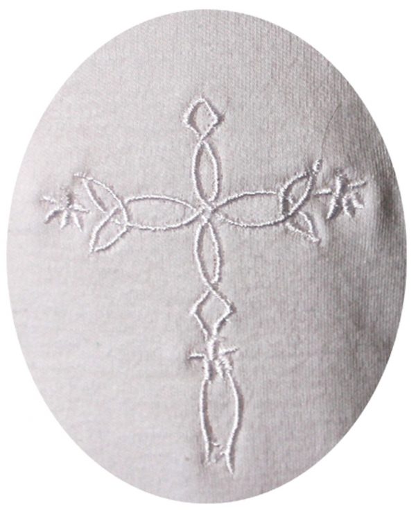 Unisex Cotton Knit Christening Onesie Coverall with Embroidered Cross - Little Things Mean a Lot