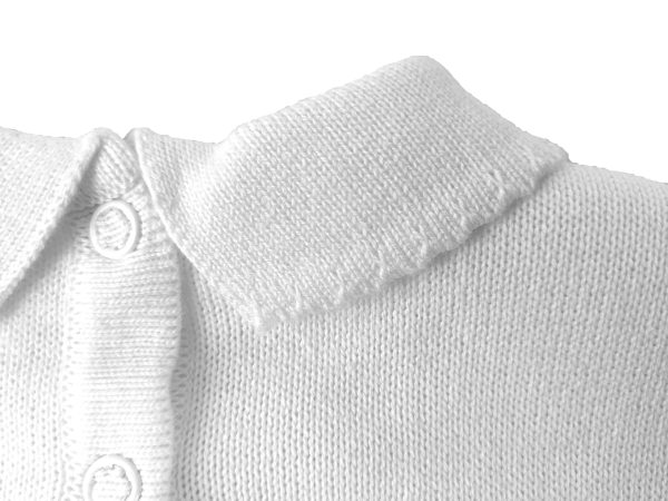 Boys 100% Cotton Knit Two Piece White Christening Baptism Outfit - Image 7