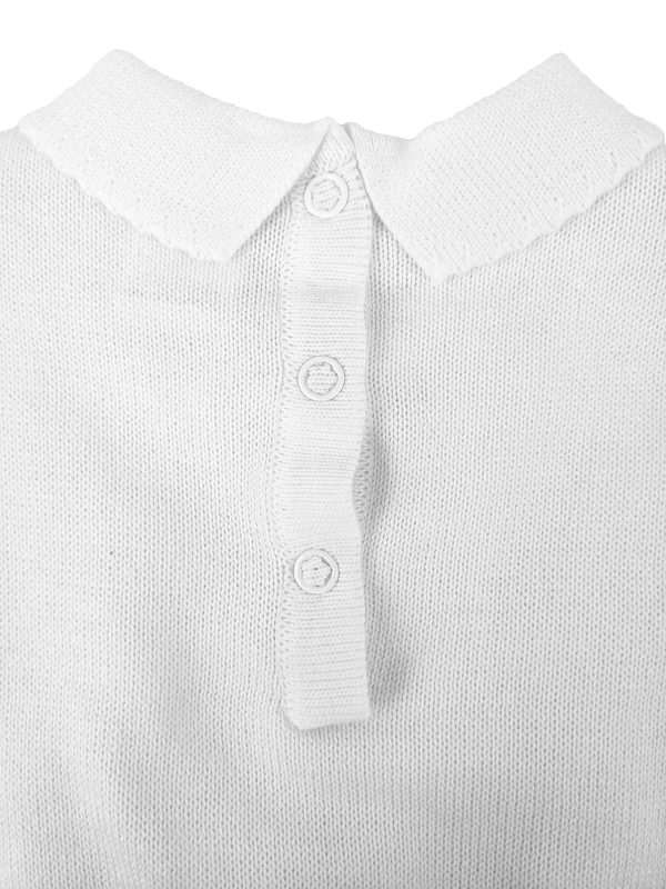Boys 100% Cotton Knit Two Piece White Christening Baptism Outfit - Image 6