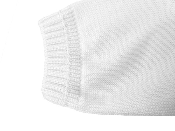 Boys 100% Cotton Knit Two Piece White Christening Baptism Outfit - Image 8
