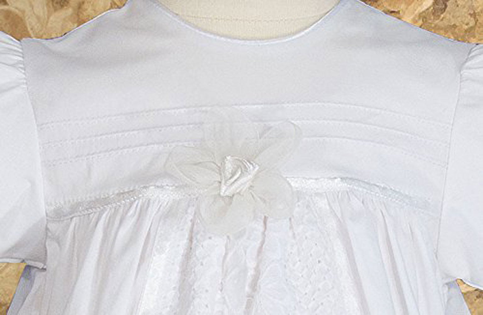 Girls 25" Split Panel Cotton Dress Christening Gown Baptism Gown - Little Things Mean a Lot