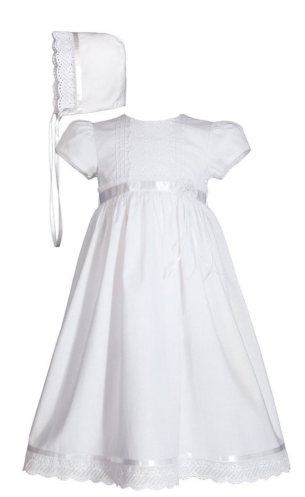 Little Things Mean A Lot 100/% Cotton Handmade Girls Christening Special Occasion Dress with Italian Lace
