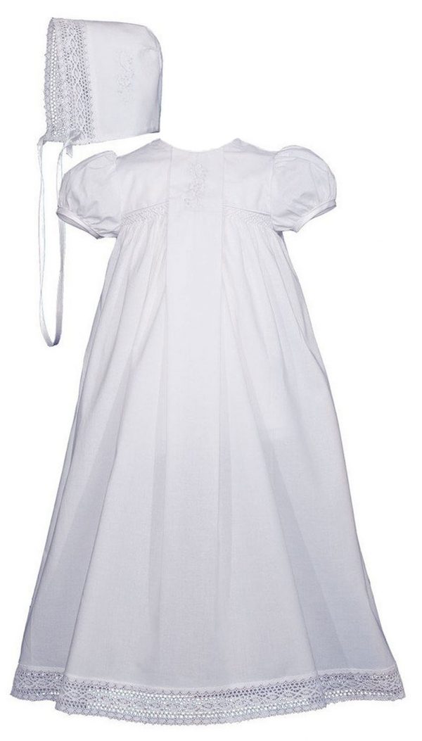 Girls 25" Victorian Style Cotton Christening Baptism Gown - Little Things Mean a Lot