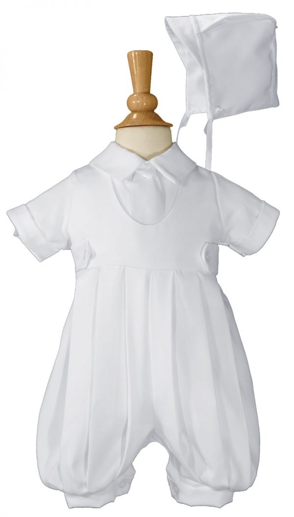 Boys White Gabardine Christening Baptism Knicker Set - Little Things Mean a Lot