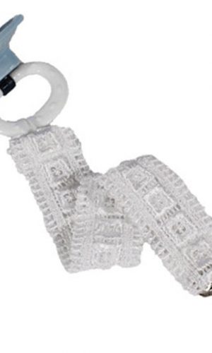 Unisex Universal Elegant and Fancy Pacifier Clip - Block Lace - Little Things Mean a Lot