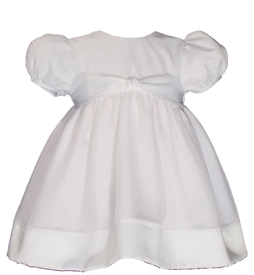 Girls Cotton Day-length Organza Dress Christening Gown Baptism Gown with Satin Hem - Little Things Mean a Lot