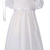 Girls 24" Poly Cotton Christening Baptism Gown with Lace Collar and Hem - Little Things Mean a Lot