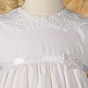 Girls 24" Poly Cotton Christening Baptism Gown with Lace Collar and Hem - Little Things Mean a Lot