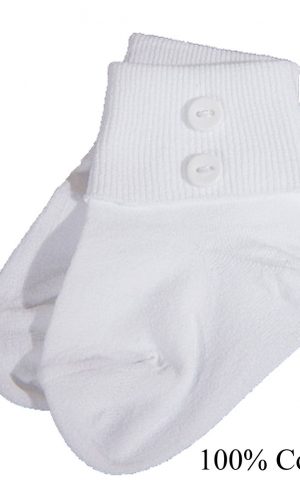 Boys White Anklet Socks with Buttons - Little Things Mean a Lot