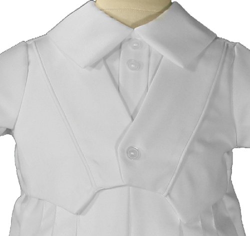 Boys White Christening Baptism Romper With Vest - Little Things Mean a Lot