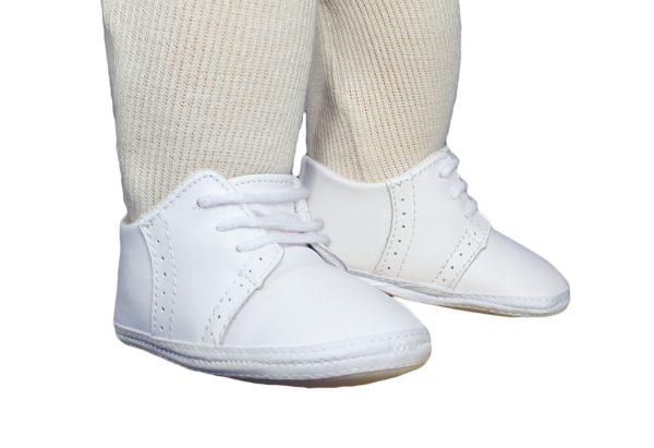 white hard bottom baby shoes