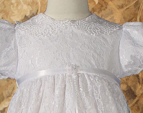 Girls 29" Layered All Over Lace Christening Special Occasion Gown - Little Things Mean a Lot