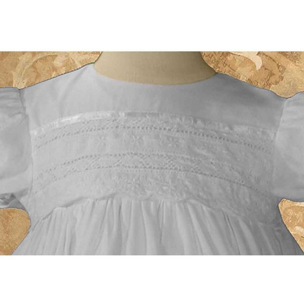 Girls 26" Cotton Dress Christening Gown Baptism Gown with Venise Lace - Little Things Mean a Lot
