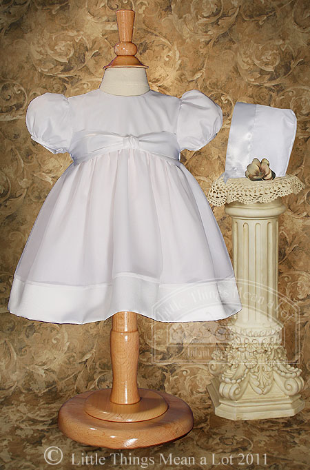 Girls Cotton Day-length Organza Dress Christening Gown Baptism Gown with Satin Hem - Little Things Mean a Lot