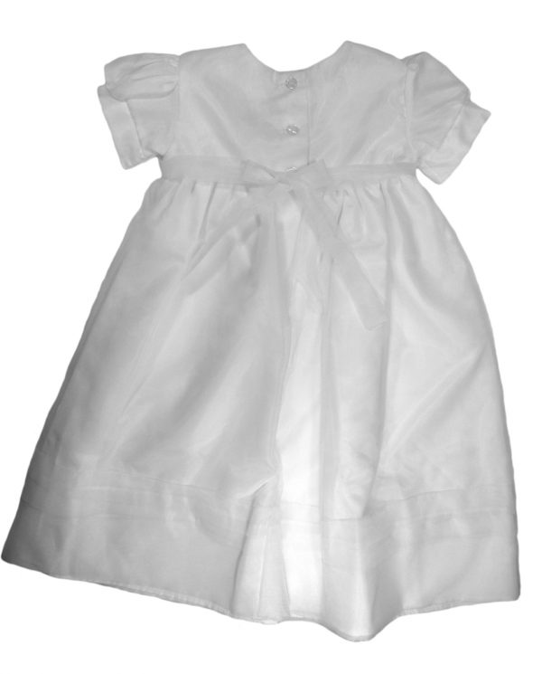 Girls' White Organza Overlay Gown with Sheer Flowers - Little Things Mean a Lot