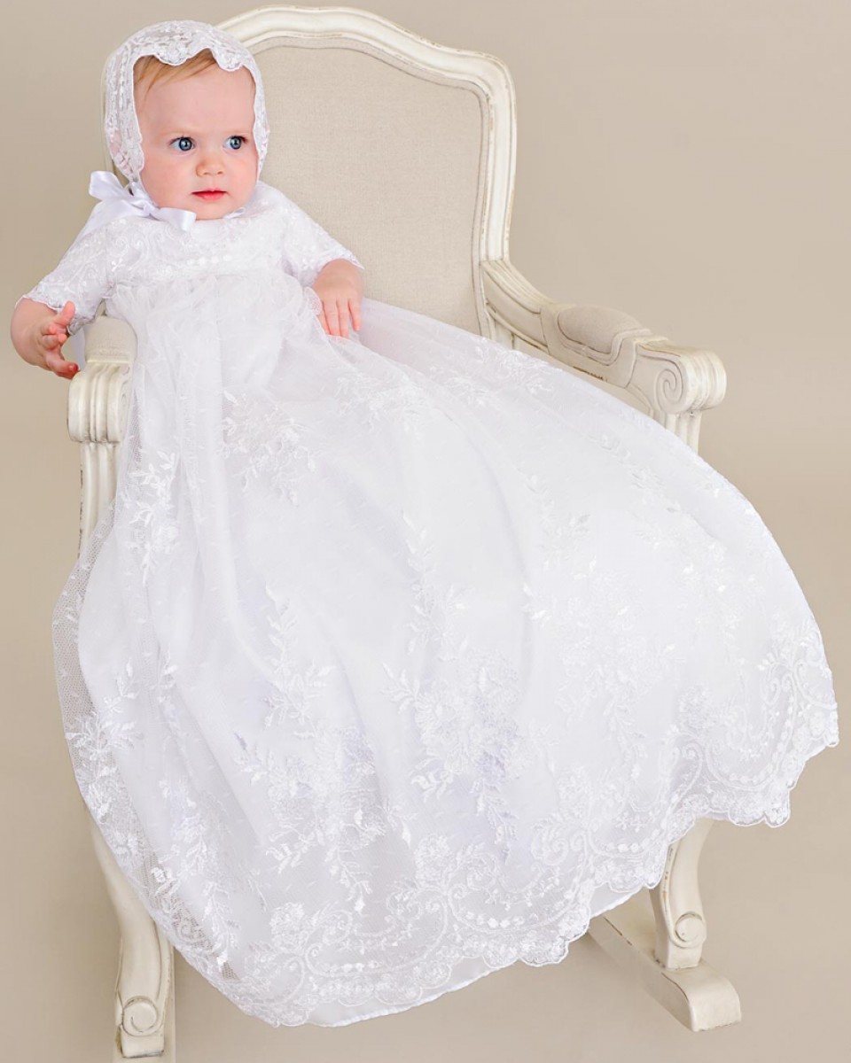  Little Things Mean A Lot 100% Cotton Handmade Girls Christening  Special Occasion Dress with Italian Lace - w/Slip - NB: Clothing, Shoes &  Jewelry