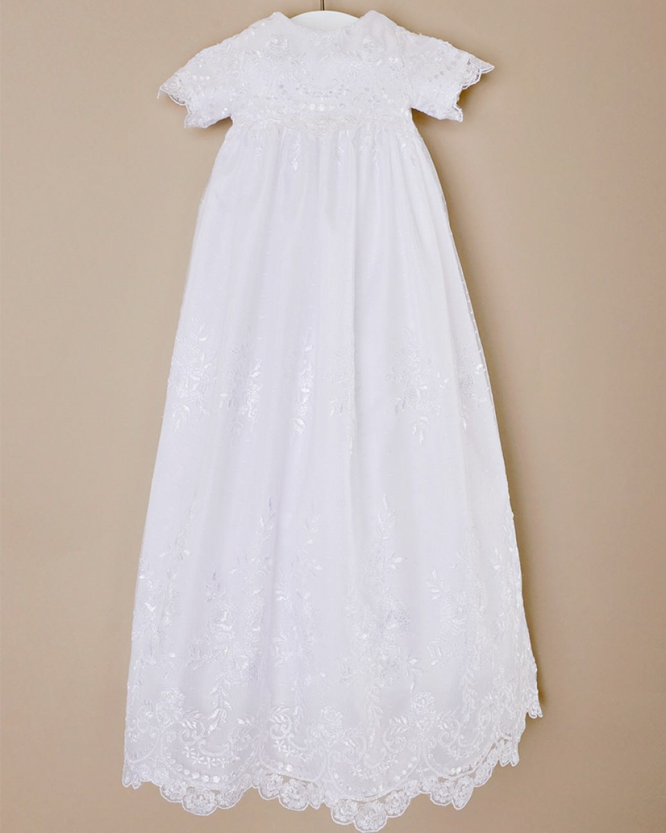  Little Things Mean A Lot 100% Cotton Handmade Girls Christening  Special Occasion Dress with Italian Lace - w/Slip - NB: Clothing, Shoes &  Jewelry