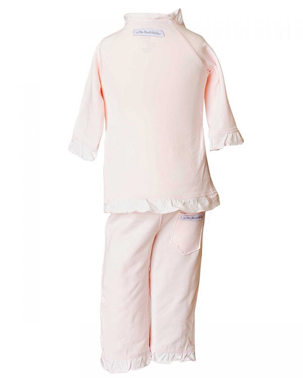 Girls Four-Piece Bamboo Layette Set in Pink or White - Little Things Mean a Lot