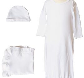 Girls Three-Piece Bamboo Layette Set in Pink or White - Little Things Mean a Lot