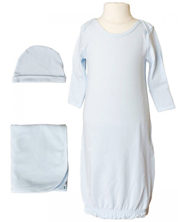 Boys Three-Piece Bamboo Layette Set in Blue or White - Little Things Mean a Lot