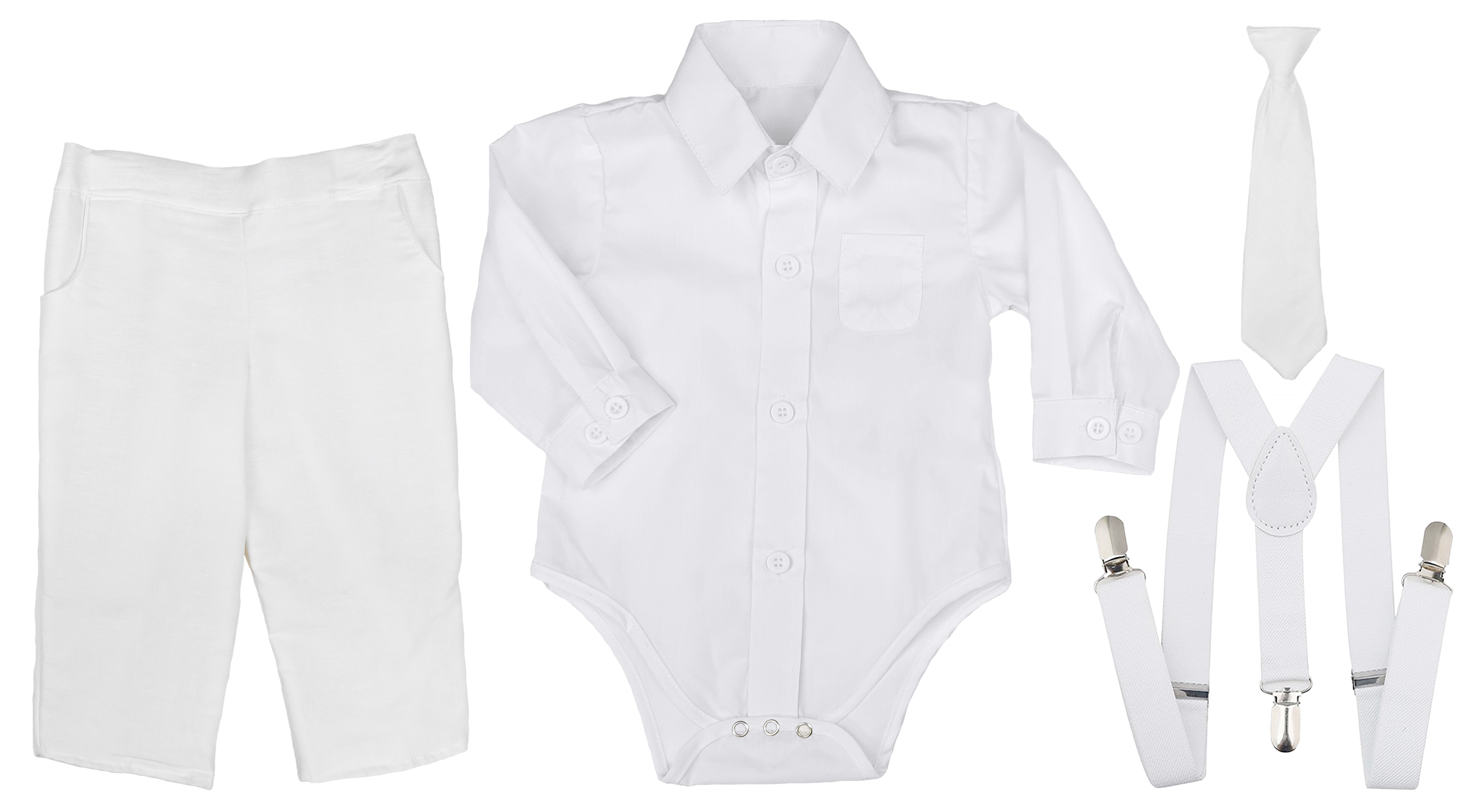 Landen Suspender Christening Outfit - Little Things Mean a Lot