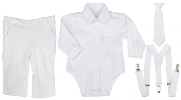 Payton Suspender Christening Outfit - Little Things Mean a Lot