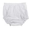 Baby Girls White Elastic Bloomer Diaper Cover with Embroidered Eyelet Edging Around Legs - Little Things Mean a Lot