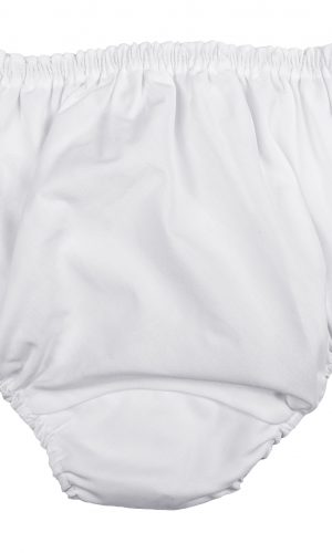 Baby Girls White Elastic Bloomer Diaper Cover - Little Things Mean a Lot