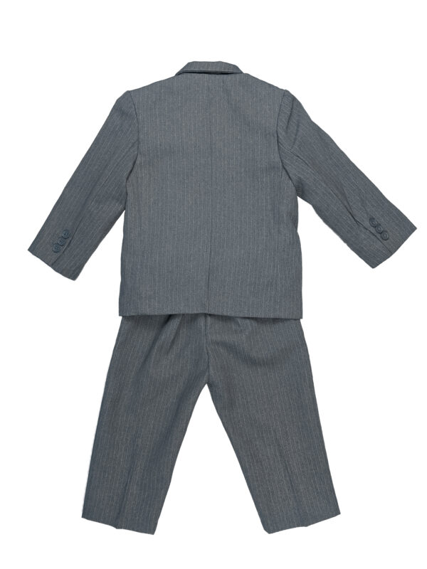 Boys Pinstripe Suit Set with Matching Tie - Gray - Little Things Mean a Lot