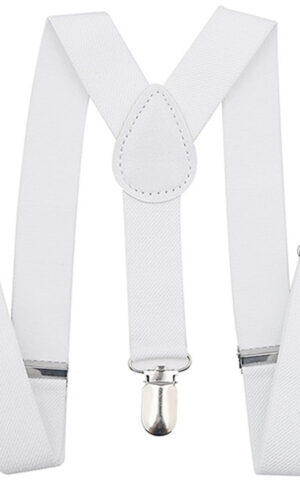 White Suspenders with Metal Clasps - Little Things Mean a Lot