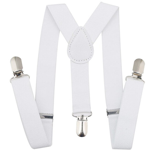 White Suspenders with Metal Clasps - Little Things Mean a Lot